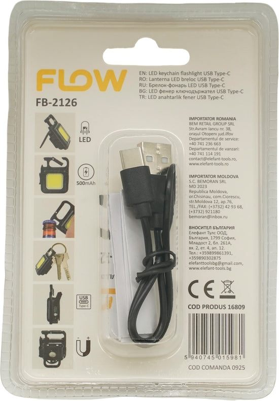 Lanterna LED Breloc cu Magnet si Desfacator Flow FB-2126