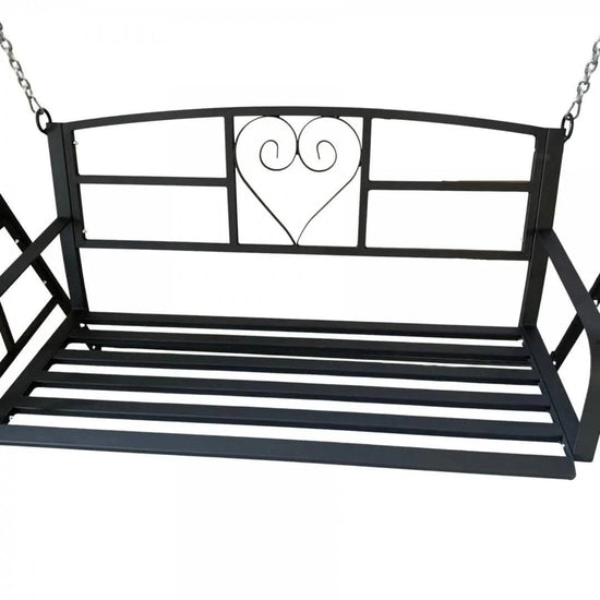 Leagan metalic cu lant pentru gradina VivaTechnix VMD-1050, Negru, 120 x 55 x 52 cm, 2 locuri