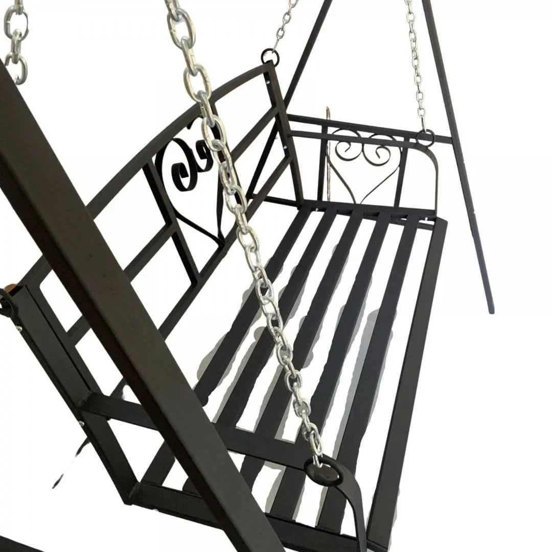 Leagan gradina VivaTechnix VMD-1051, 168x118x180 cm, 2 locuri, metalic, negru mat