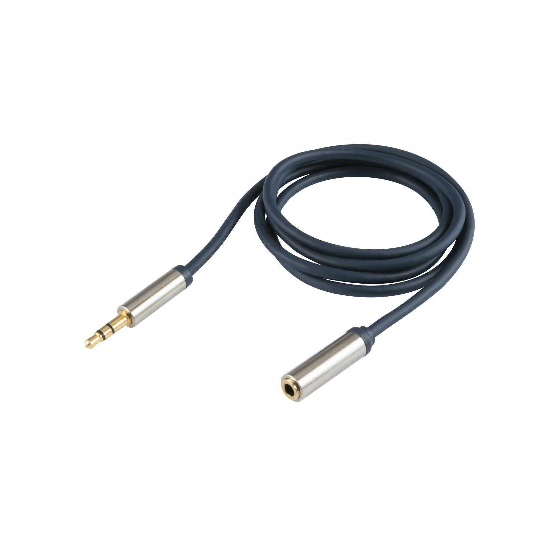 Cablu audio, mufă stereo metalic 3,5 mm - mufă stereo metalic 3,5 mm, 2,5 m, A 54-2.5M