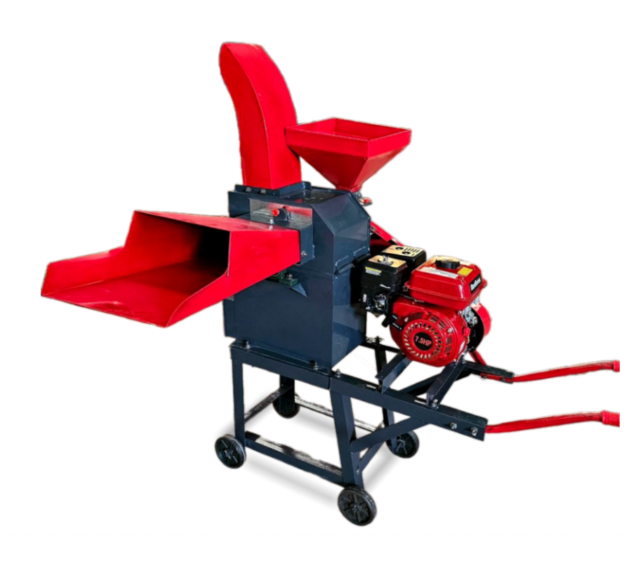 Tocator furaje și cereale cu motor pe benzină 7.5 CP, 3 site (3mm, 5mm, 8mm), capacitate 1500 kg/h