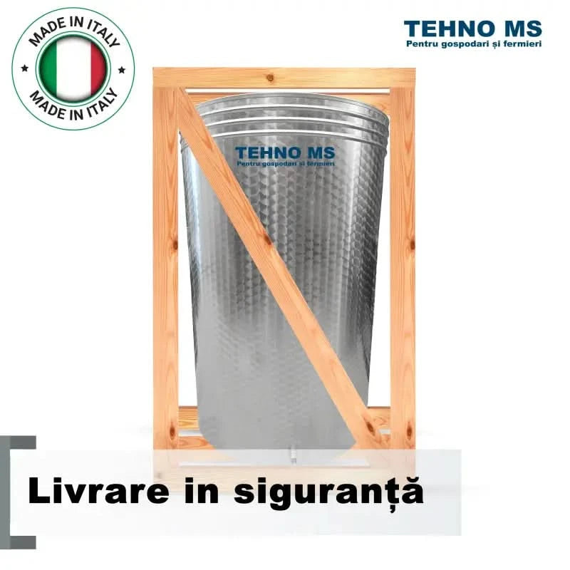 Butoi din inox cu capac flotant busonat, 100L, Tehno Ms #413