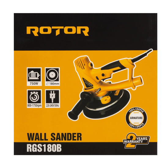 Masina de Slefuit Pereti ROTOR RG-S180B, 750W, Aspirare Integrata, 6 Discuri Abrazive