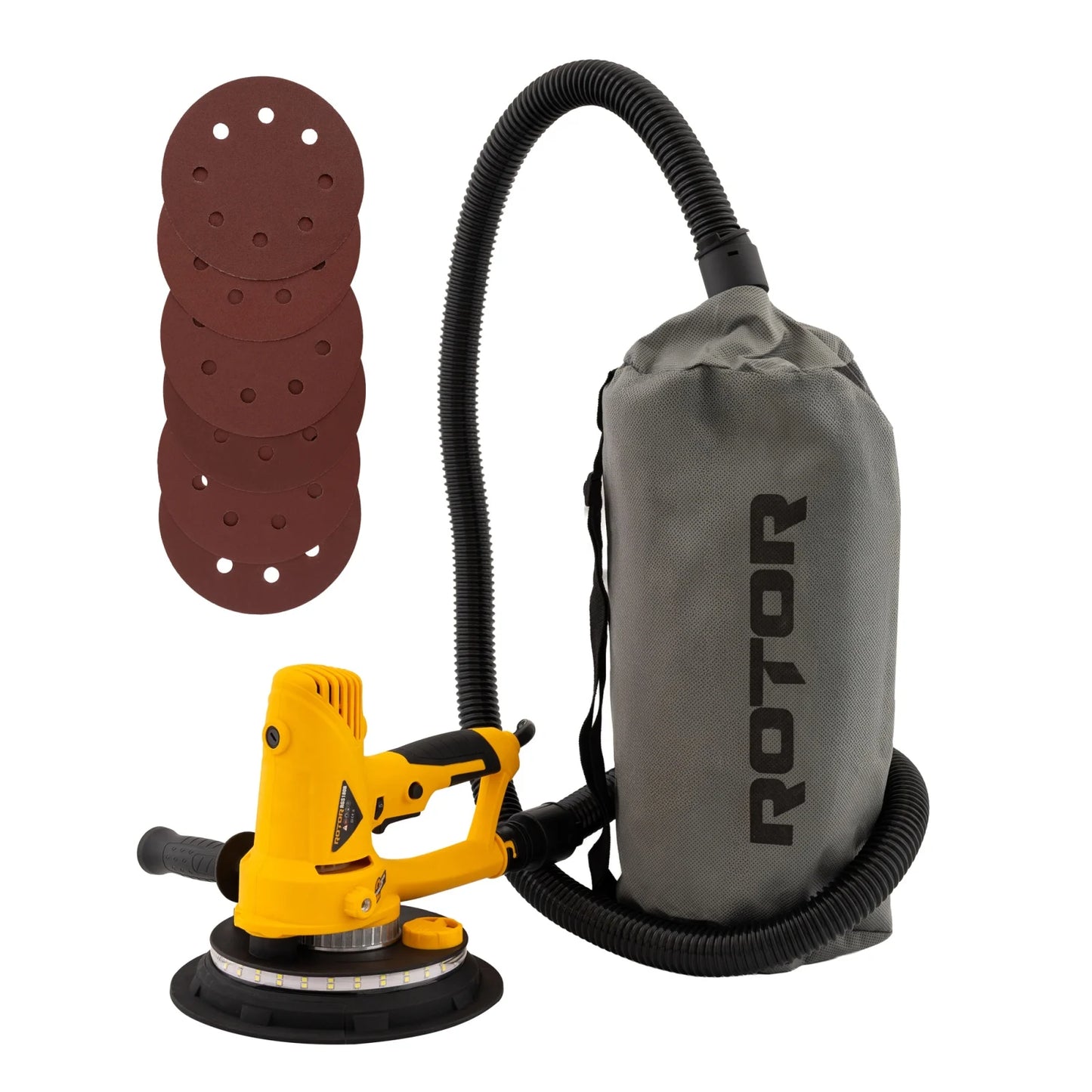 Masina de Slefuit Pereți ROTOR RG-S180B, 750W, cu Sistem de Aspirare și 6 Discuri Abrazive