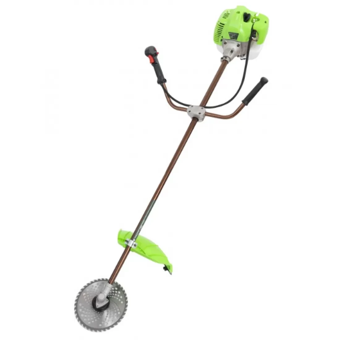 Motocoasa benzina Craft-Tec X5600, 7.6 CP, 5.6 kW, 2 timpi, tambur fir, disc metal 3 lame, banda sustinere tip centura