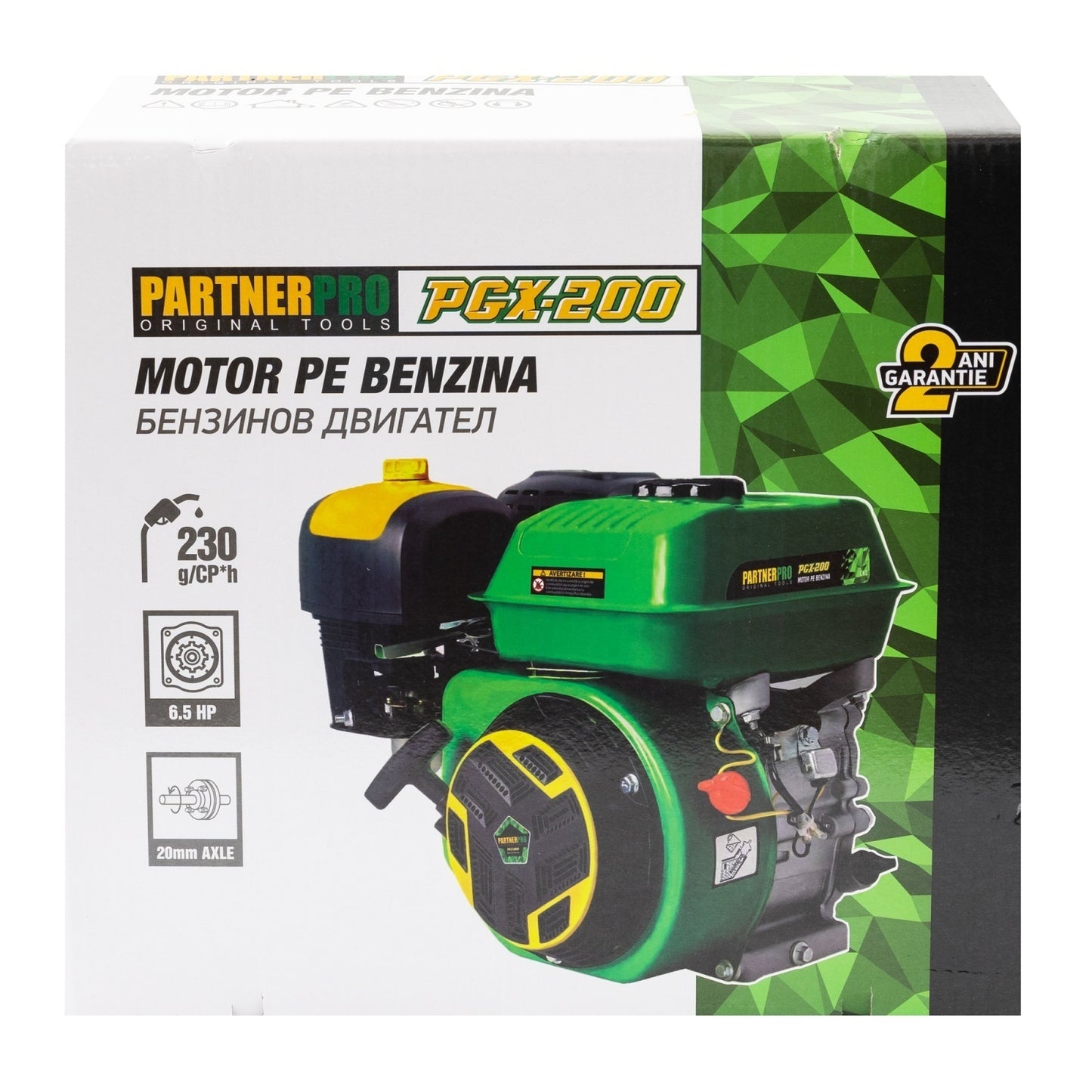Motor pe Benzina PartnerPro PGX200, 6.5 CP, 163 cc, 4 Timpi, Arbore 20 mm