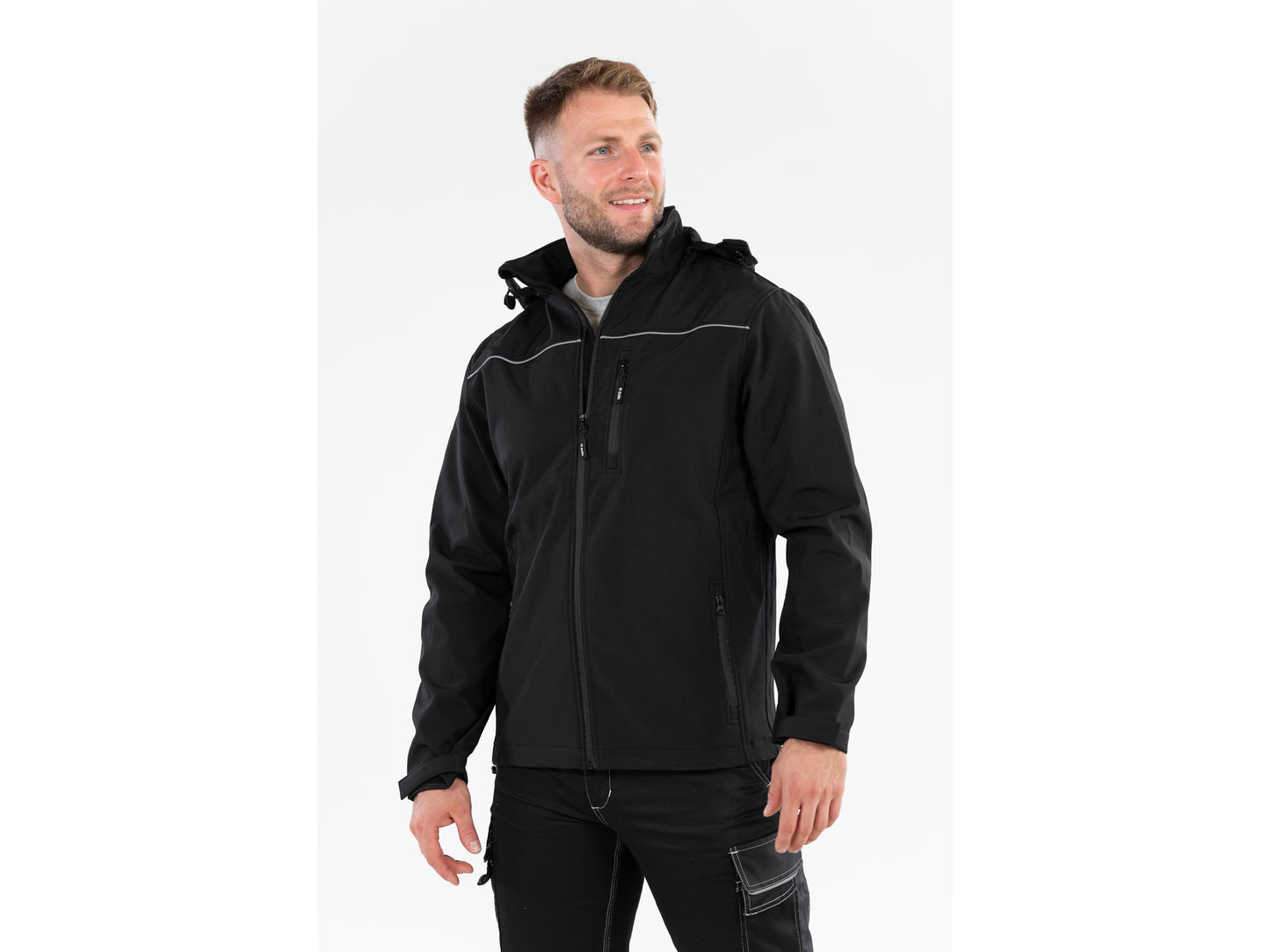 JACHETĂ CU GLUGĂ, SOFTSHELL, XXXL