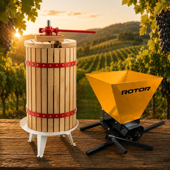Pachet Teasc Struguri si Fructe ZEP RTR FP-40, 40L + Zdrobitor Manual HGP-50, 28L, 180 kg/h + Sac Filtru