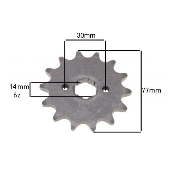 Pinion lant transmisie moto / ATV 520/14 dinti - vedere 2