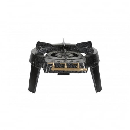 Pachet arzator fonta GPL cu 3 robineti, pirostrie exterior 30 cm + Set regulator reglabil ROTOR cu furtun 2 m