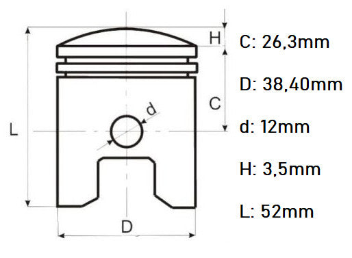 Piston ATV 4T 110cc 52.4 mm - vedere 2