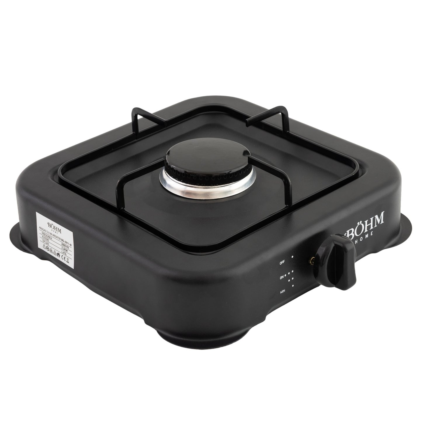 Plita Gaz 1 Arzator Bohm BG-2811-B, negru, pentru camping si uz casnic - detaliu 2