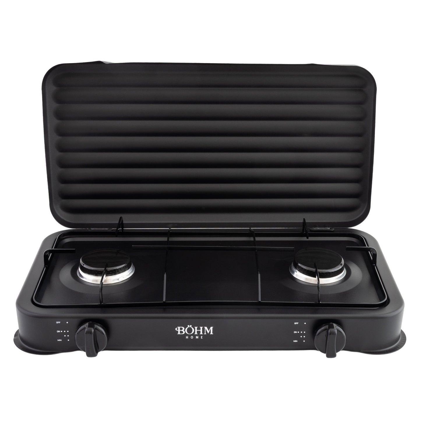 Plita Gaz 2 Arzatoare BOHM BG-M-002-B 4.4kW Aprindere Manuala Negru - imagine produs