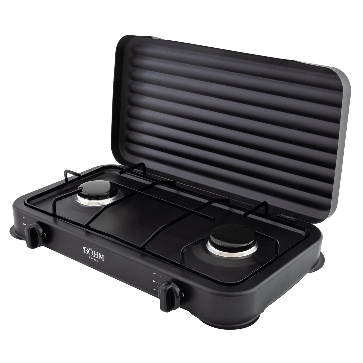Plita Gaz 2 Arzatoare BOHM BG-M-002-B 4.4kW Aprindere Manuala Negru - detaliu 4