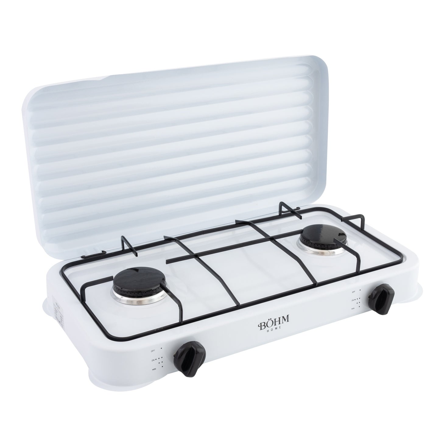 Plita Gaz 2 Arzatoare Bohm BG-M-002-W, 4.4kW, aprindere electrica, alb - detaliu 3