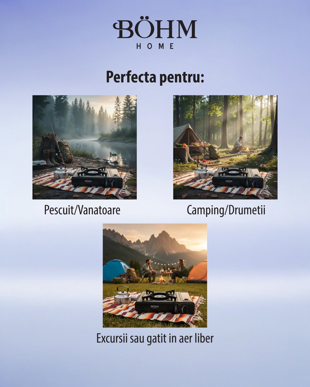 Plita Gaz Camping Bohm BG-K-001, 1 arzator, GPL, 2.3kW - detaliu 13