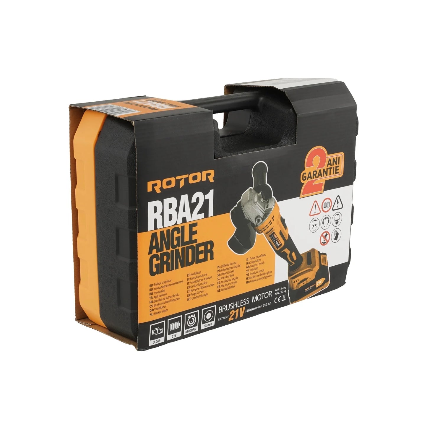 Flex cu Acumulator ROTOR RBA21, 21V 3Ah, 125 mm, 8500 RPM, Variator Turatie