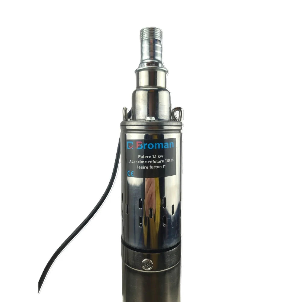 Pompa Submersibila Broman 3QGD | 1100W | 110m | 3 mc/h | Inox | IP68 | Cablu 10m