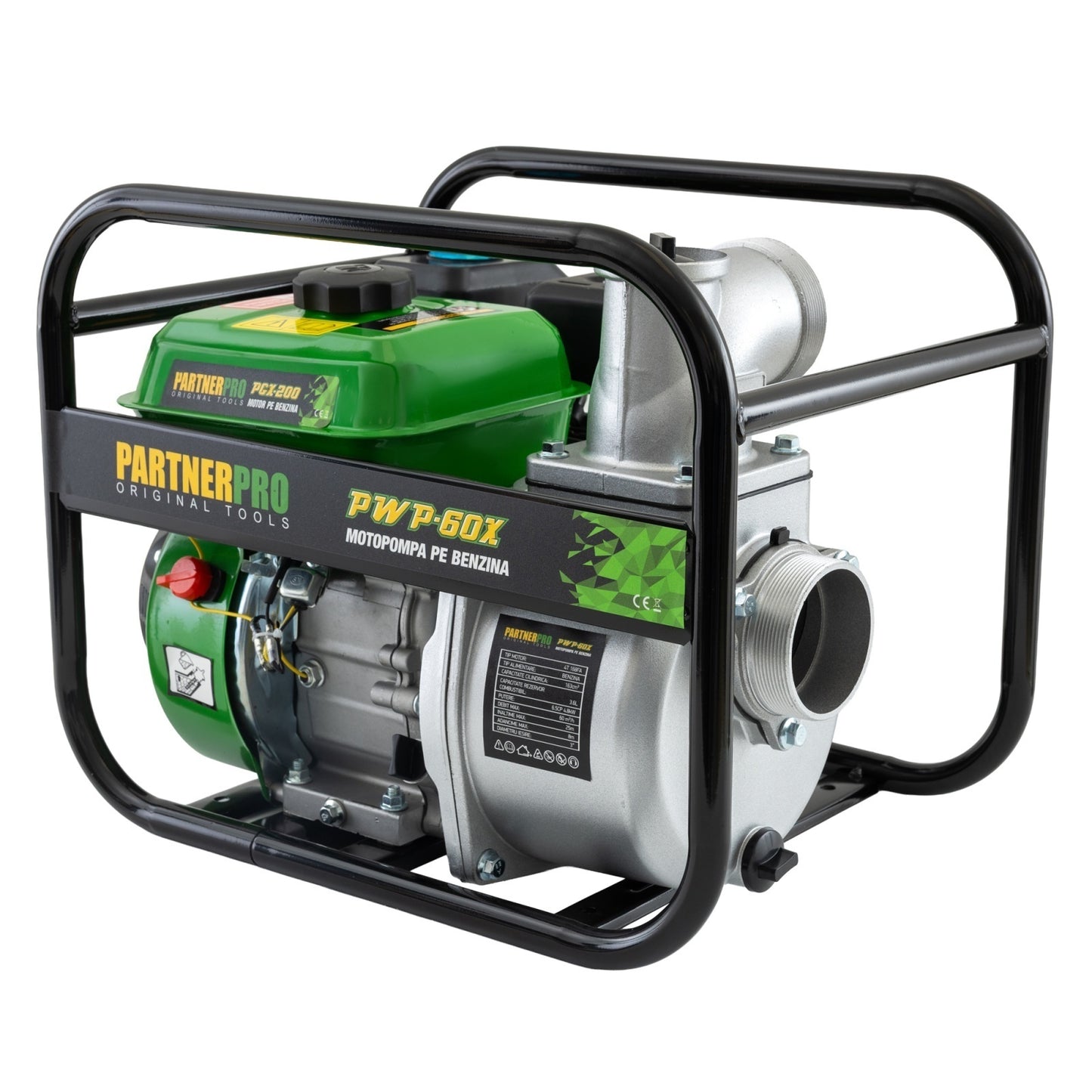 Motopompa pe Benzina PartnerPro PWP60X, 3", 60 m³/h, Motor 6.5 CP, 4 Timpi