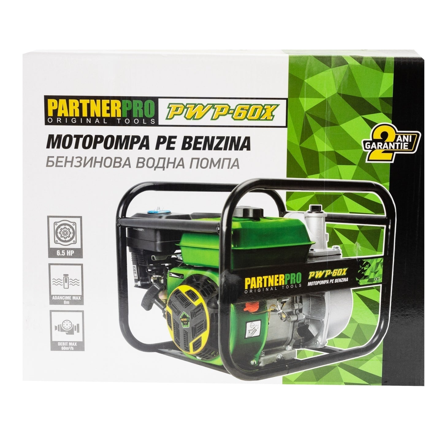 Motopompa pe Benzina PartnerPro PWP60X, 3", 60 m³/h, Motor 6.5 CP, 4 Timpi