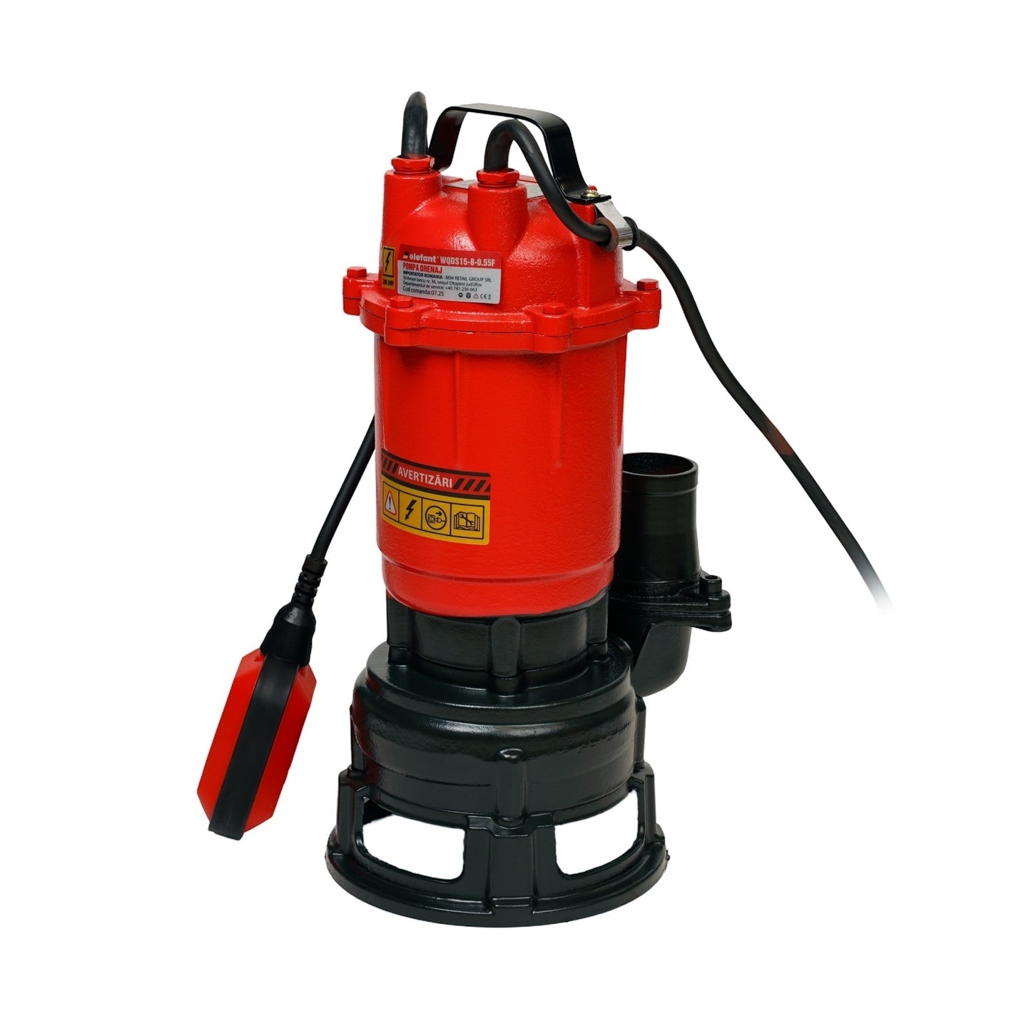Pompa de drenaj submersibila Elefant WQDS15-8-0.55F, 550W, 233 l/min