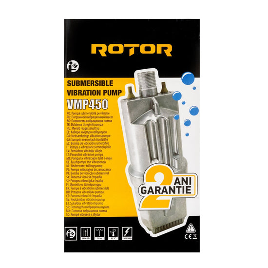 Pompa pe vibratie ROTOR VMP450, 450W, debit 2600 L/h, inaltime pompare 70 m, 230V