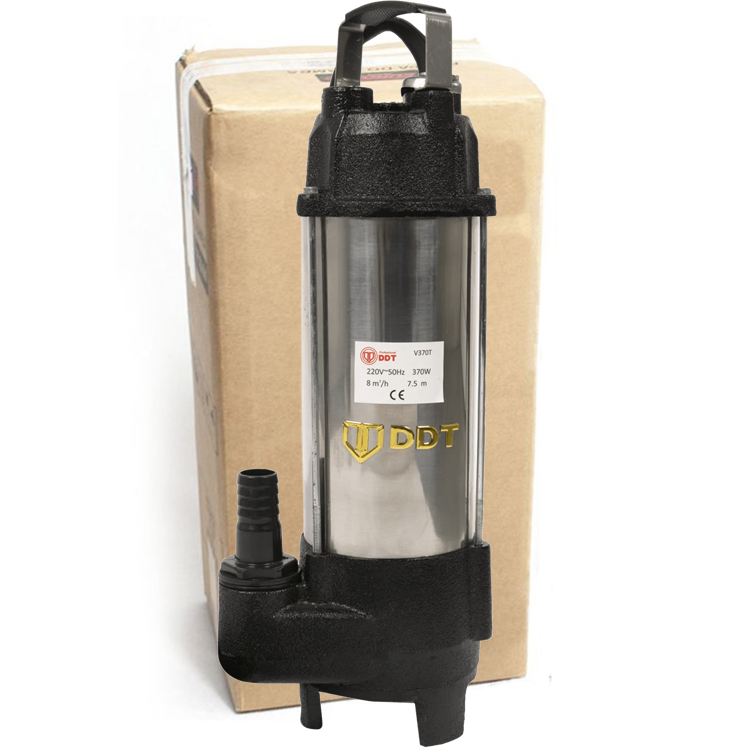 Pompa pentru Apa Murdara cu Dublu Tocator DDT, 370W, Inox, Debit 6 m³/h, Refulare 10m