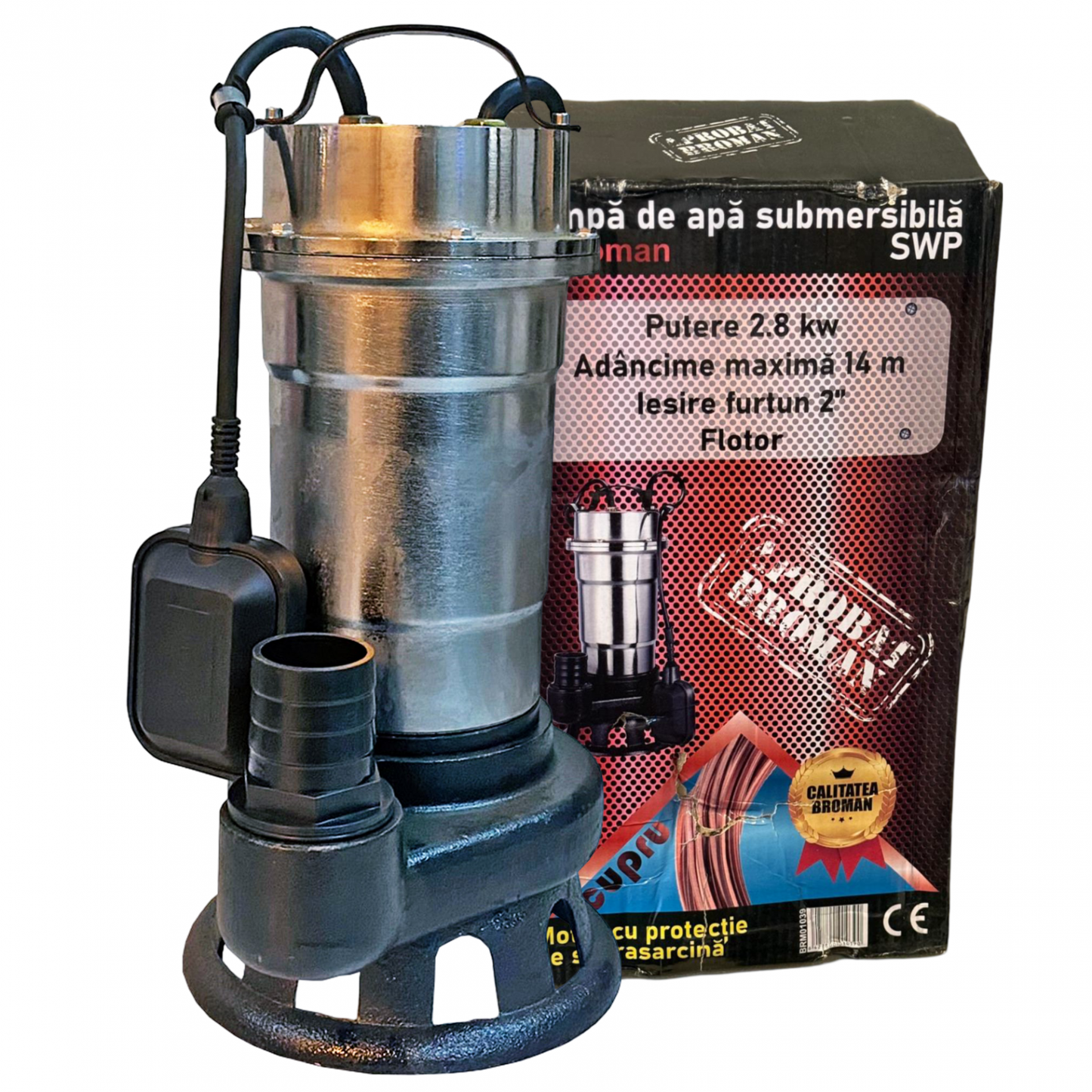 Pompa submersibila apa murdara Broman SWP inox, 2800 W, 220 V, 31 mc/h, refulare 14 m