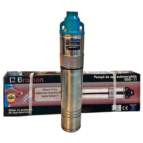 Pompa Submersibila Broman 4QGD | 1100W | 110m | 3 mc/h | Inox | Cablu 10m