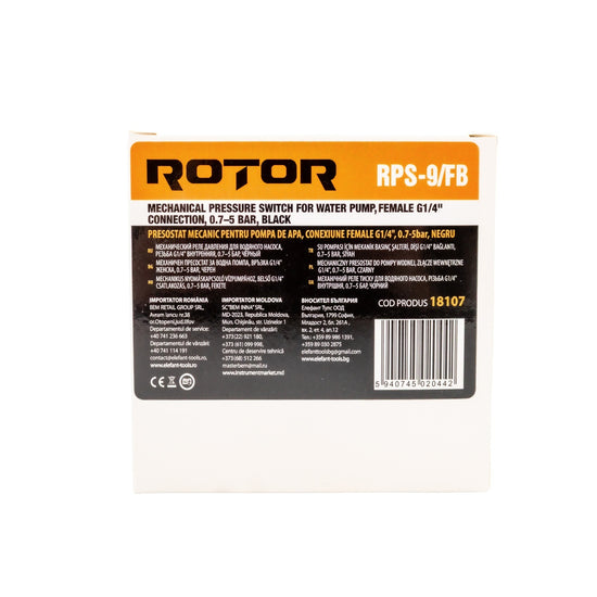 Presostat Mecanic ROTOR RPS-9/FB, 0.7-5 bari, G1/4, pentru pompa apa