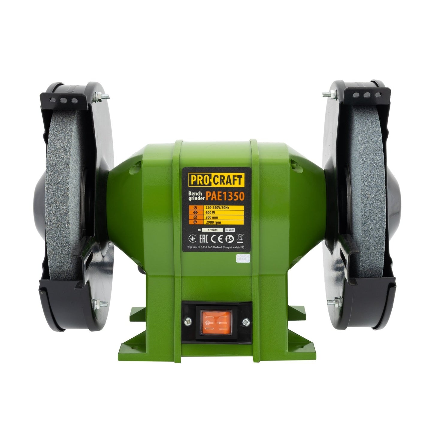 Polizor de banc Procraft PAE1350, 400W, disc 200 mm, 2950 RPM, 220V