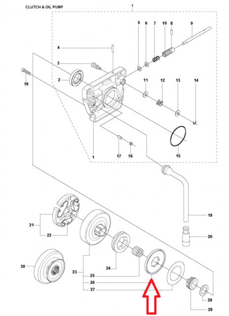 Protectie praf ambreiaj drujba Husqvarna 61, 268, 272 pentru drujba - vedere 2