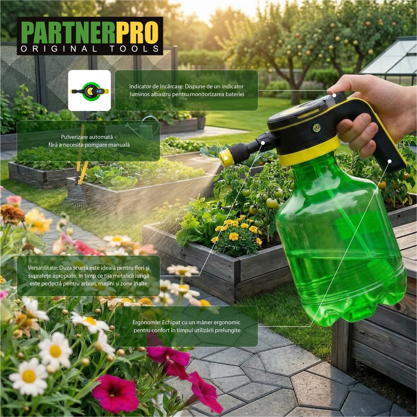 Pulverizator acumulator PartnerPro P-PA3L, 3L, 3 bar