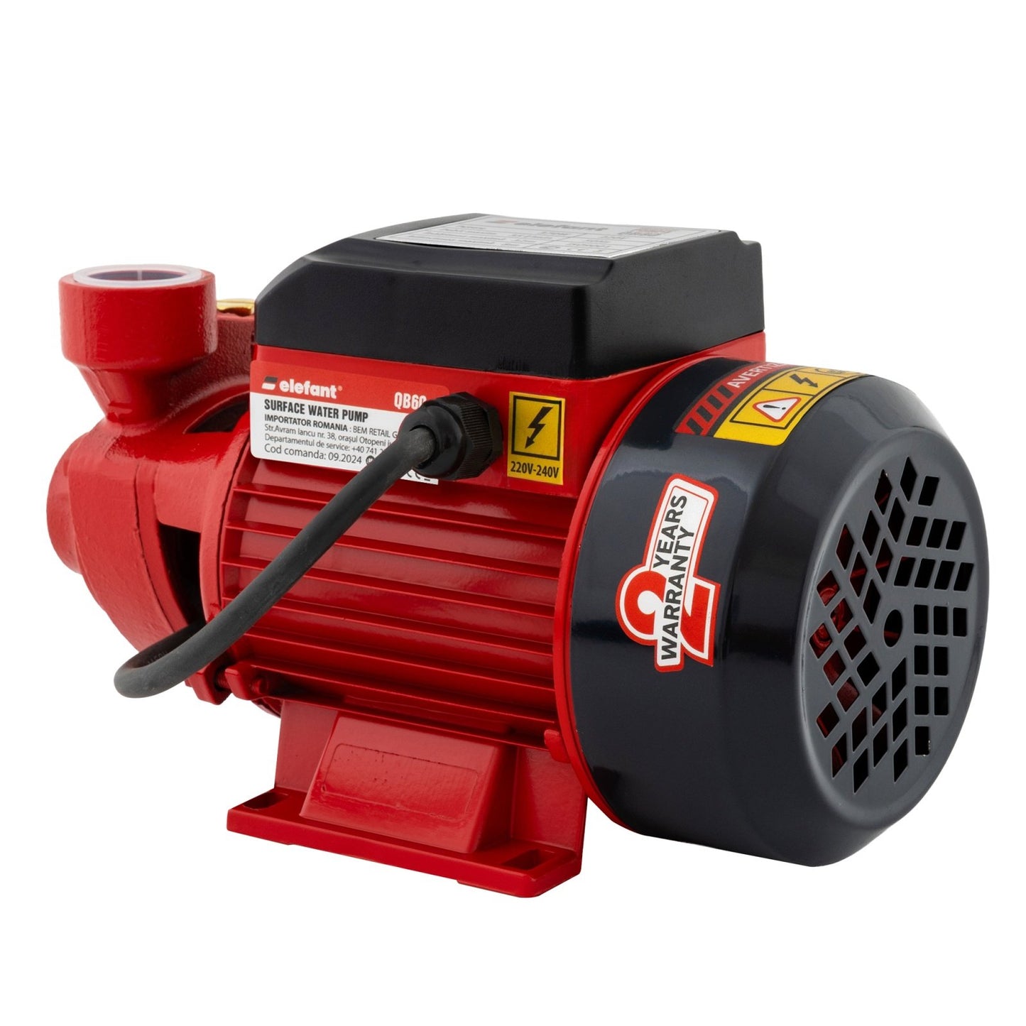 Pompa de suprafata periferica 370W, 2900rpm, 35 L/min, 35m inaltime, 9m adancime aspirare, IPX4