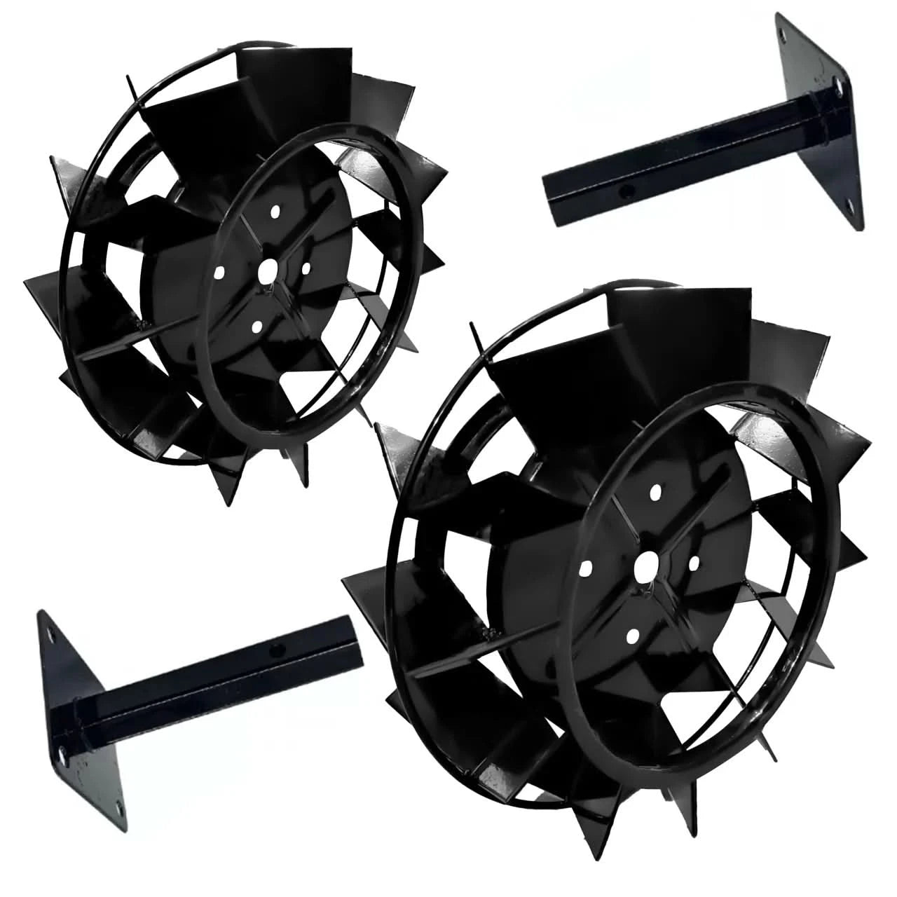 Set roti metalice 400x180 cu manicot si ax 23 mm, pentru motocultor, Elefant