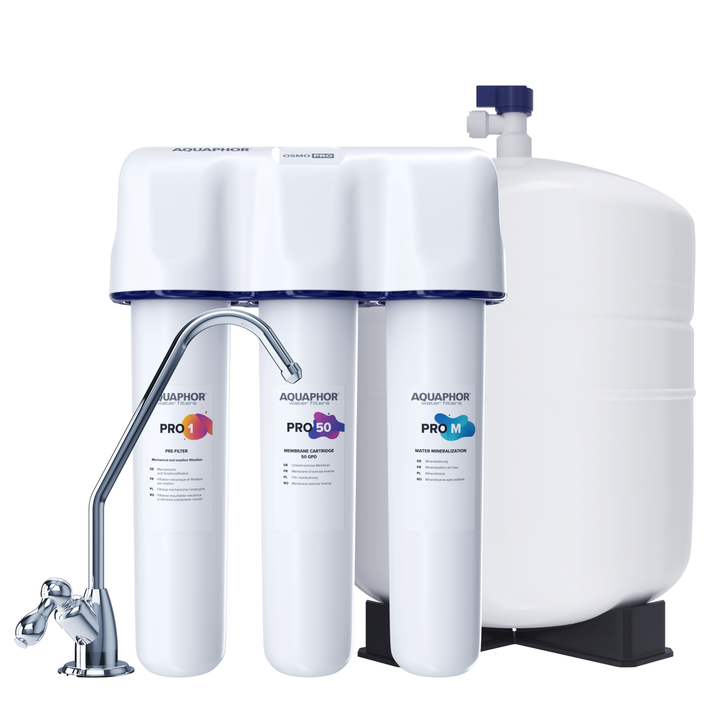 Filtru de apa potabila Aquaphor OSMO PRO 50, montare sub chiuveta, 2-3 l/min, rezervor 10 l