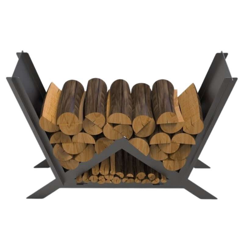 Suport lemne foc metalic VivaTechnix Triangle KRO-1157, 900x600x280 mm, otel 2 mm, 100 kg, fabricat in Romania