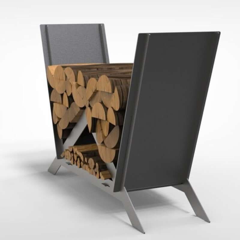 Suport lemne foc metalic VivaTechnix Triangle KRO-1157, 900x600x280 mm, otel 2 mm, 100 kg, fabricat in Romania