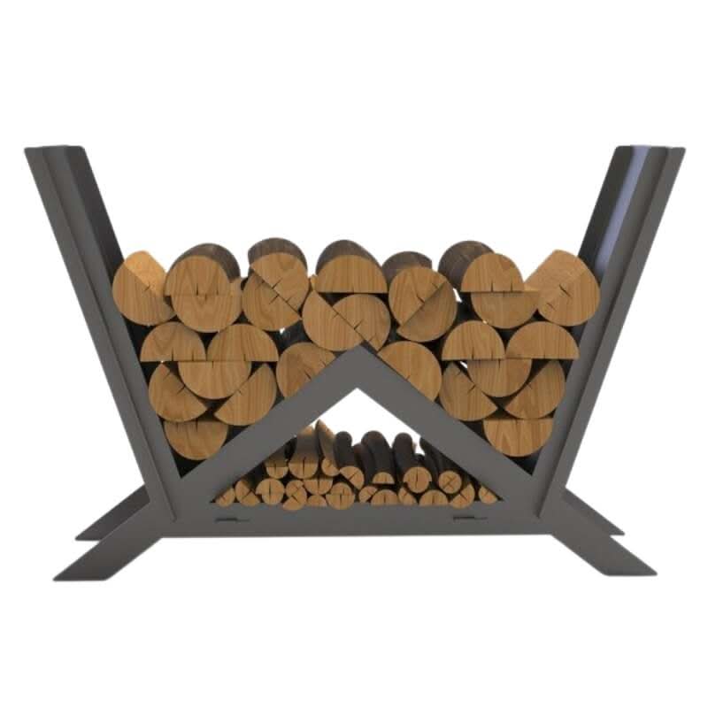Suport lemne foc metalic VivaTechnix Triangle KRO-1157, 900x600x280 mm, otel 2 mm, 100 kg, fabricat in Romania