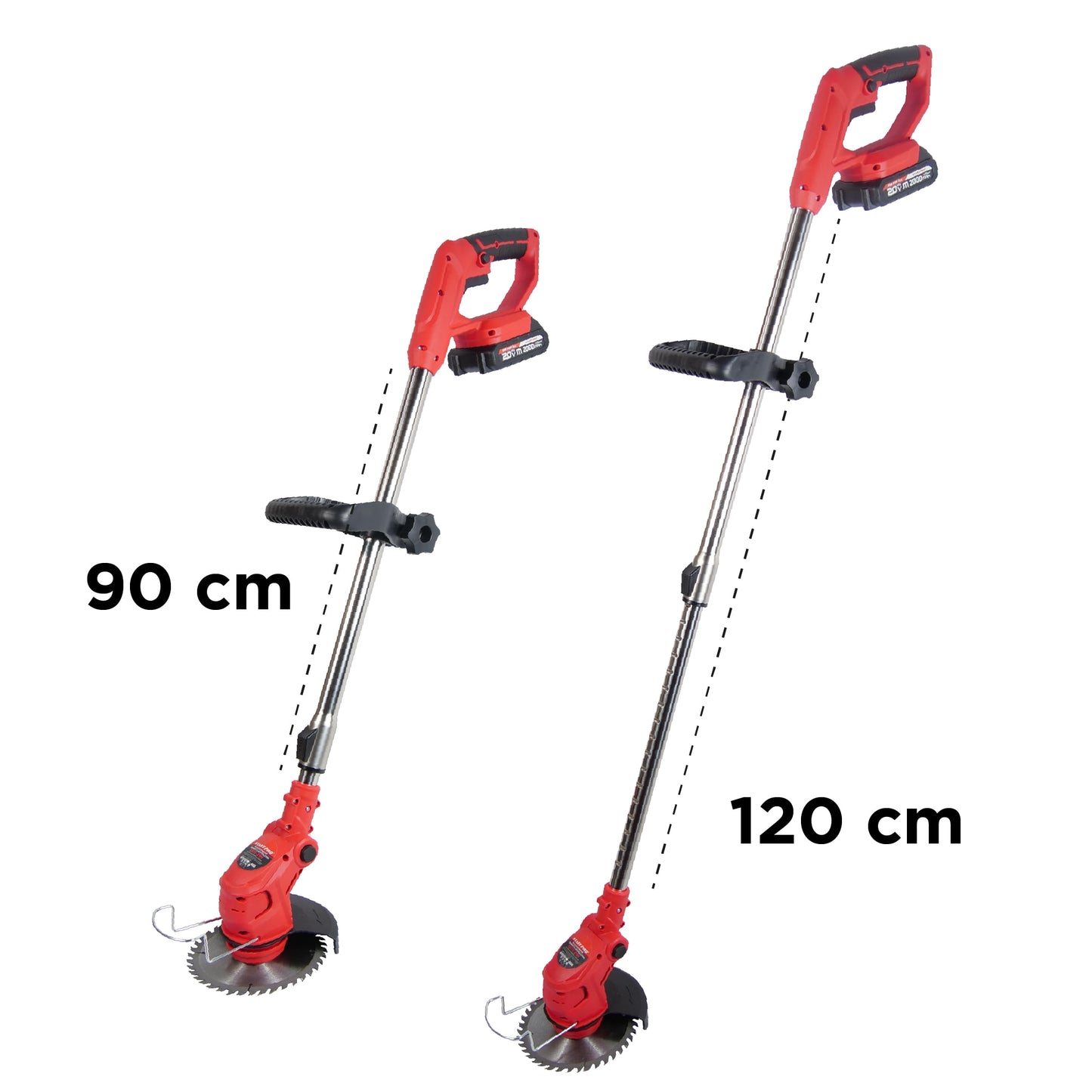 Motocoasa cu acumulator PROFESIONALA StartPro SBT2-21M, 20V, 2 acumulatori, 5000rpm, trimmer iarba 150mm, 8 accesorii