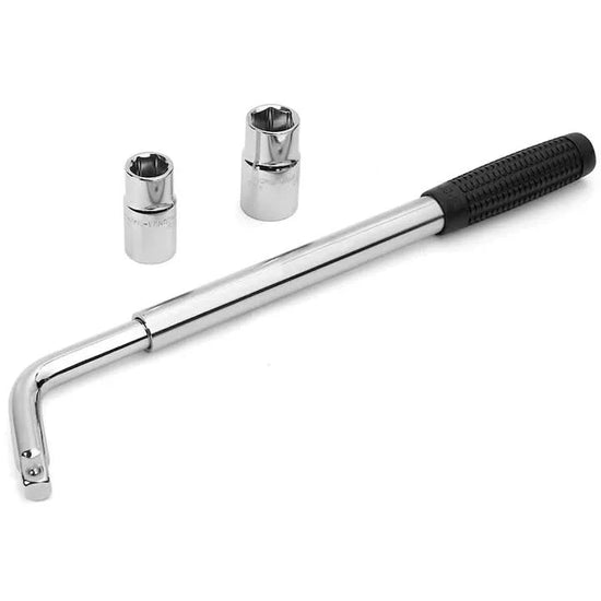 Cheie roti auto telescopica, tip L, capat reversibil 17/19 și 21/23 mm, lungime max. 50 cm