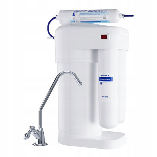 Sistem de filtrare cu osmoza inversa si mineralizare Aquaphor RO-70S, 3 filtre (K3, RO-50S, cartus 2in1), rezervor 5L, 190L/zi