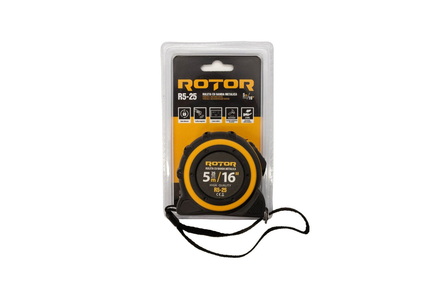 Ruleta ROTOR R5-25, 5m x 25mm, auto-blocare