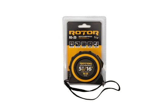 Ruleta ROTOR R5-25, 5m x 25mm, auto-blocare, curea de mana