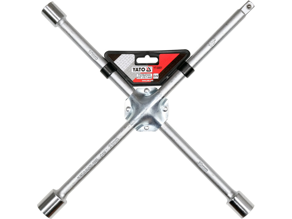 Cheie cruce roti YATO YT-0801, 17-21 mm, adaptor 1/2 - imagine produs 4
