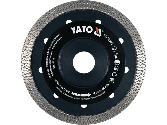 Disc Diamantat 125mm 22.2mm Uscat Umed Gresie Yato YT-59972