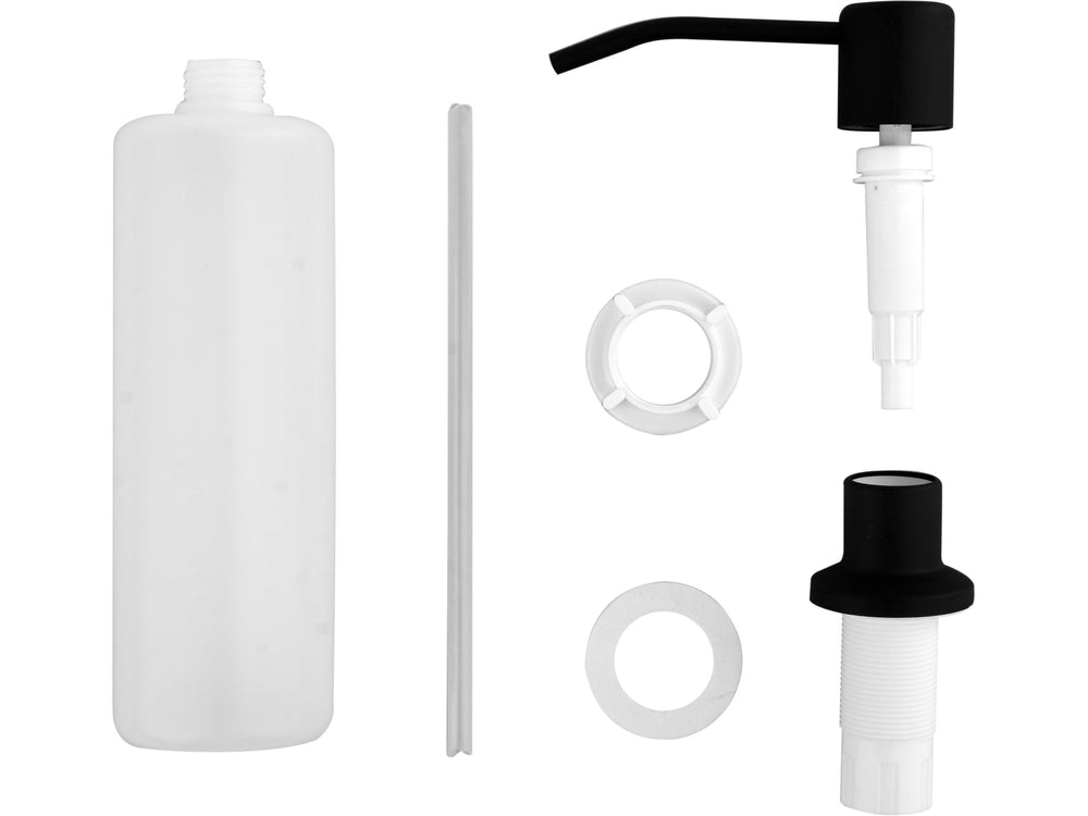 Dozator sapun lichid sub blat 330ml otel mat negru Fala 69397 - montaj si specificatii