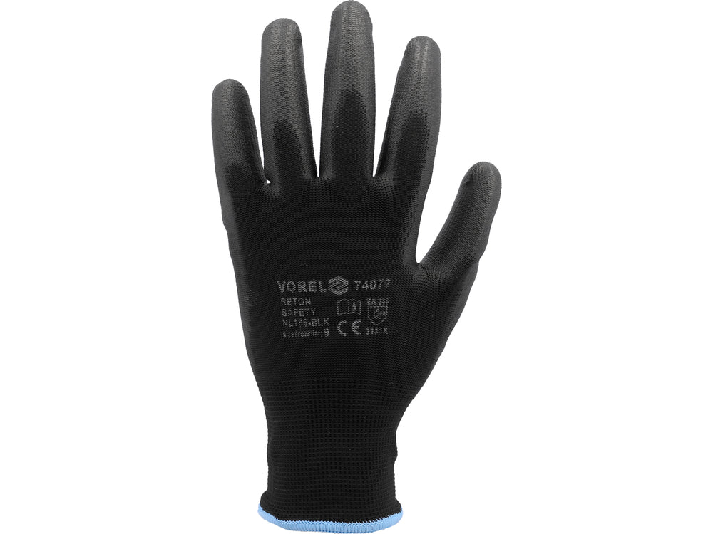 Manusi de lucru 9 negru 12 perechi Vorel 74077
