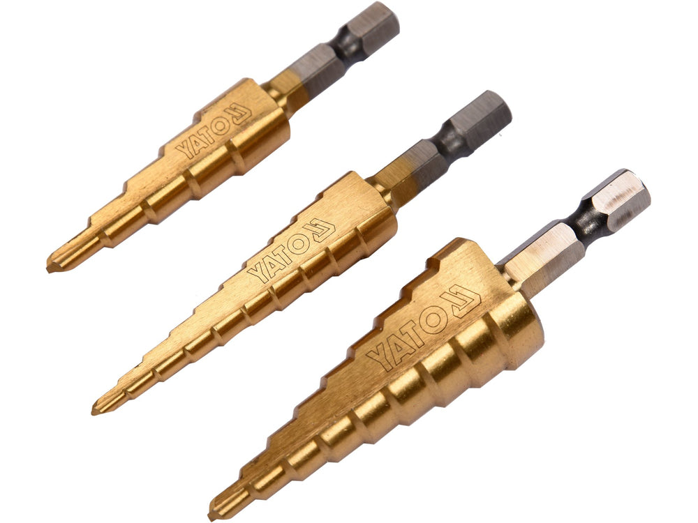 Set 3 Burghie in Trepte 3-20mm HSS-TiN Yato YT-44731