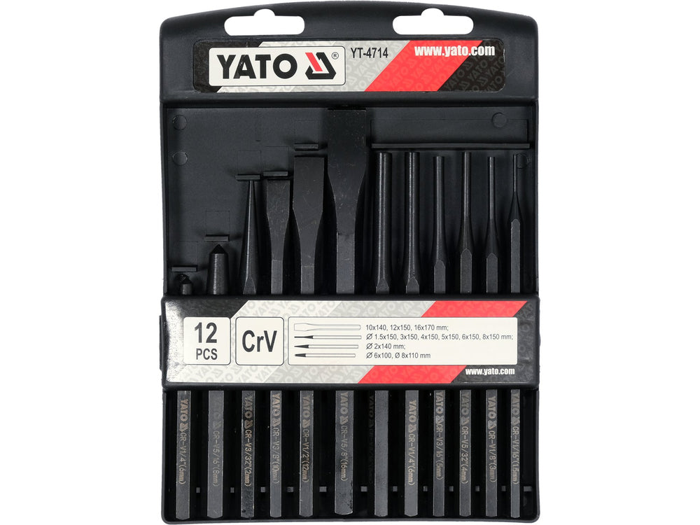 Set dalti si dornuri YATO YT-4714, CrV, 12 piese - imagine produs 3